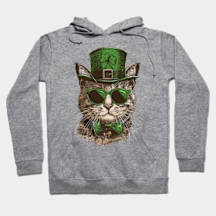 Leprechaun Cat St Catricks Day Hoodie